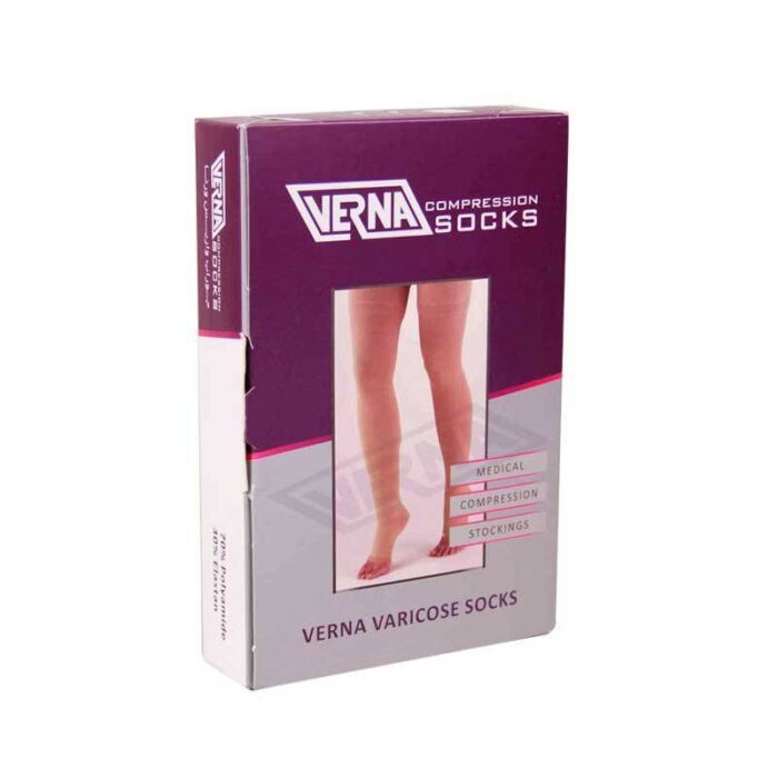 جوراب واریس سیلیکونی ورنا مدل AG با کفه بالای ران Verna