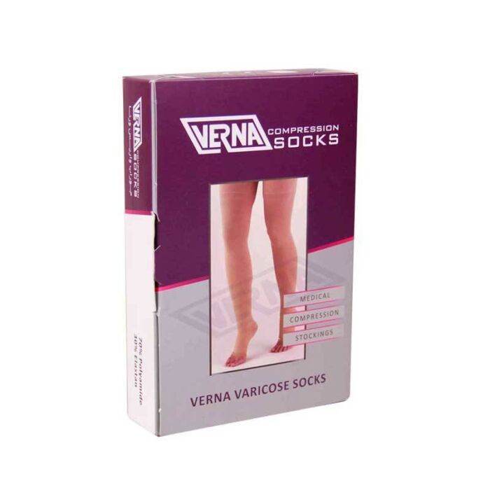 جوراب واریس ورنا مدل BG بدون کفه بالای ران Verna