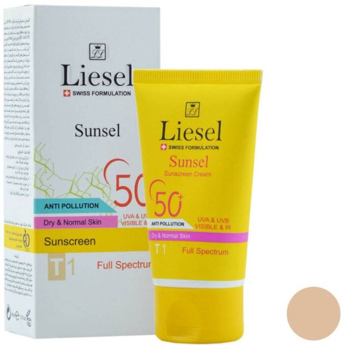 کرم ضد آفتاب رنگی مناسب پوست های خشک و نرمال لایسل Liesel